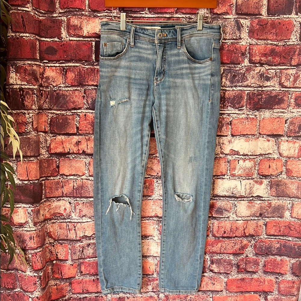 Pilcro Blue Boyfriend Distressed Jeans